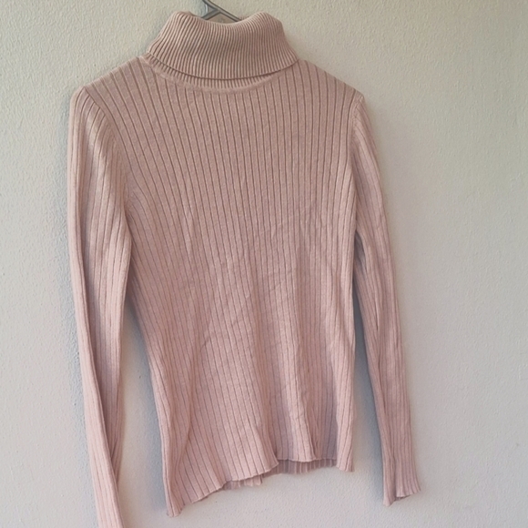 Shein Khaki Turtleneck Ribbed Women's Long Sleeve Sweater Size L - Picture 3 of 5